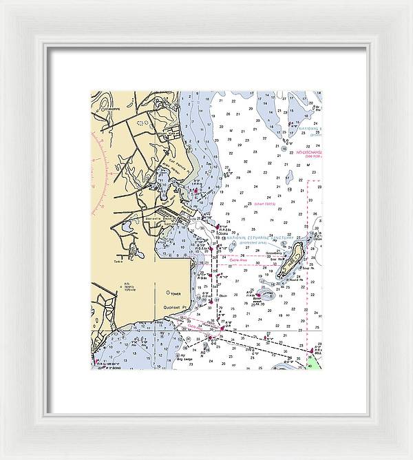 Allen Harbor-rhode Island Nautical Chart - Framed Print