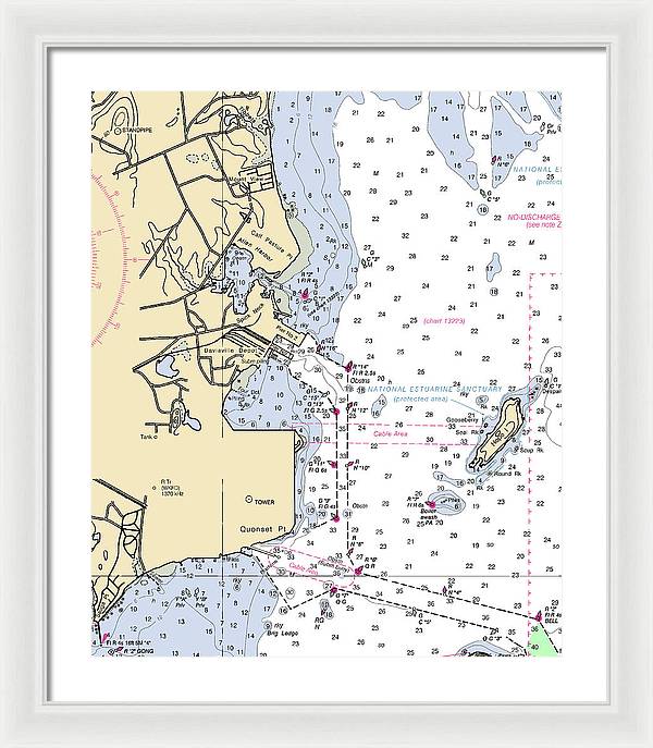 Allen Harbor-rhode Island Nautical Chart - Framed Print