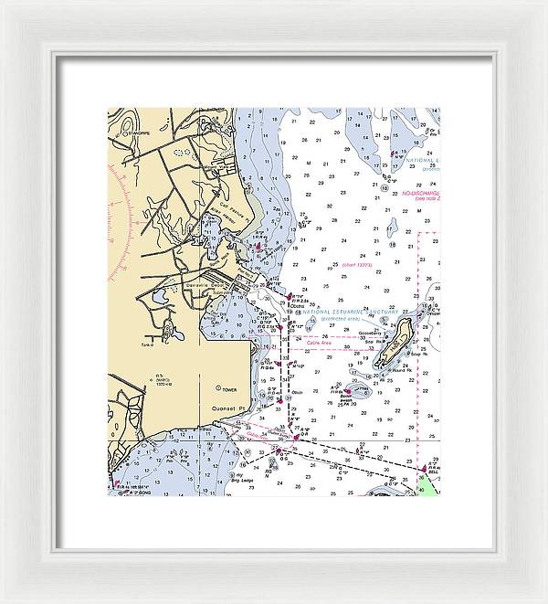 Allen Harbor-rhode Island Nautical Chart - Framed Print