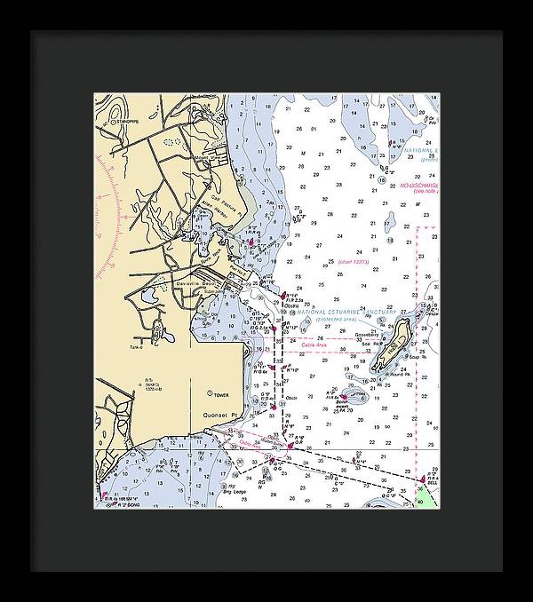 Allen Harbor-rhode Island Nautical Chart - Framed Print