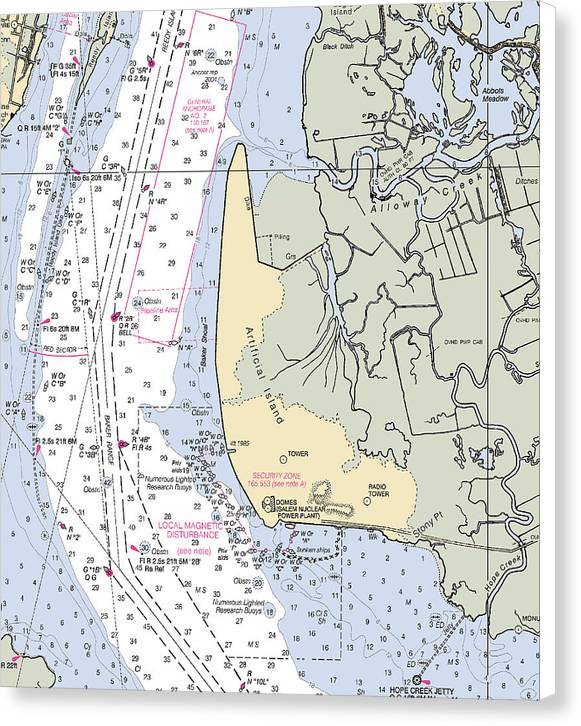 Alloway Creek-new Jersey Nautical Chart - Canvas Print