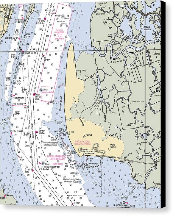 Alloway Creek-new Jersey Nautical Chart - Canvas Print