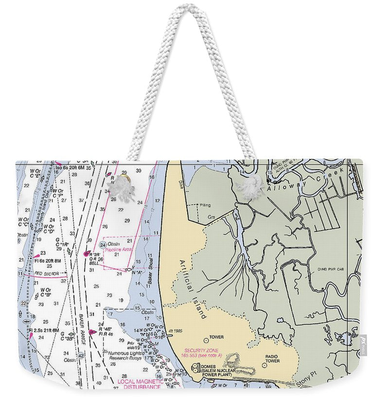 Alloway Creek-new Jersey Nautical Chart - Weekender Tote Bag