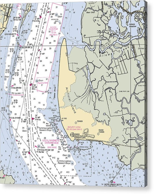 Alloway Creek-New Jersey Nautical Chart  Acrylic Print