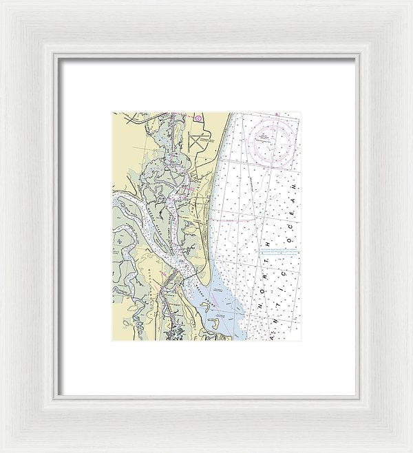 Amelia Island Florida Nautical Chart - Framed Print