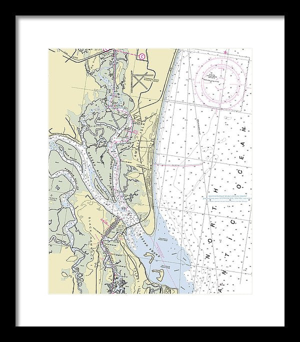 Amelia Island Florida Nautical Chart - Framed Print