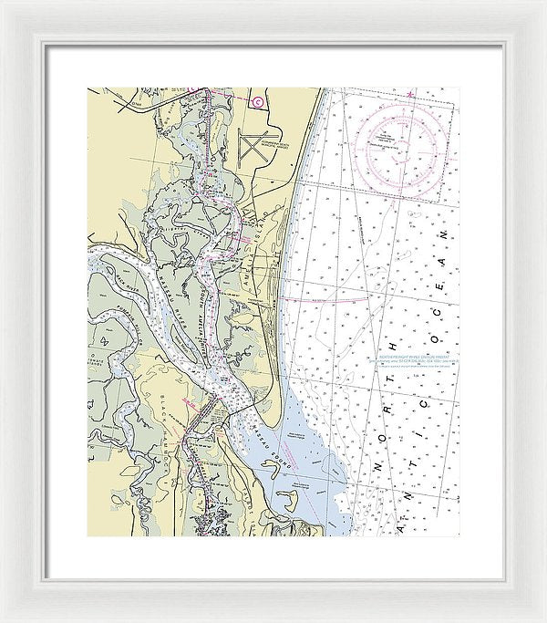 Amelia Island Florida Nautical Chart - Framed Print