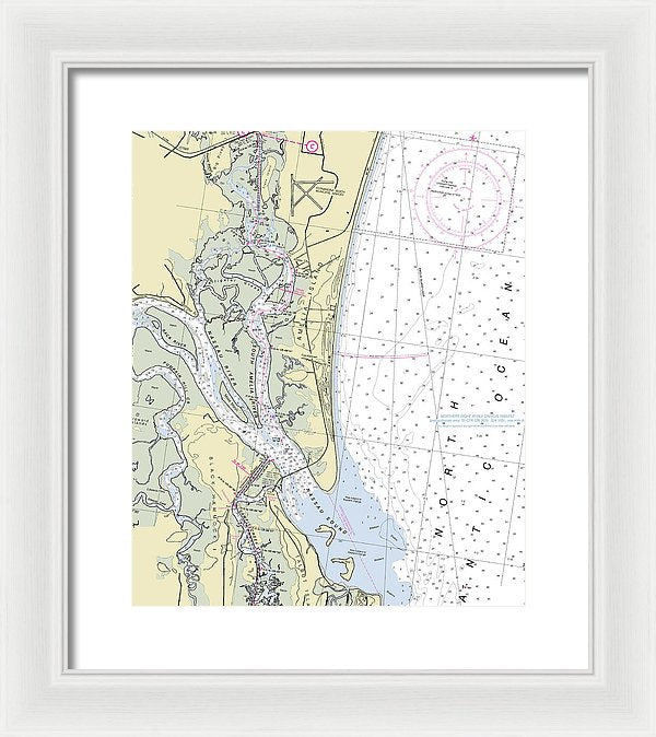 Amelia Island Florida Nautical Chart - Framed Print