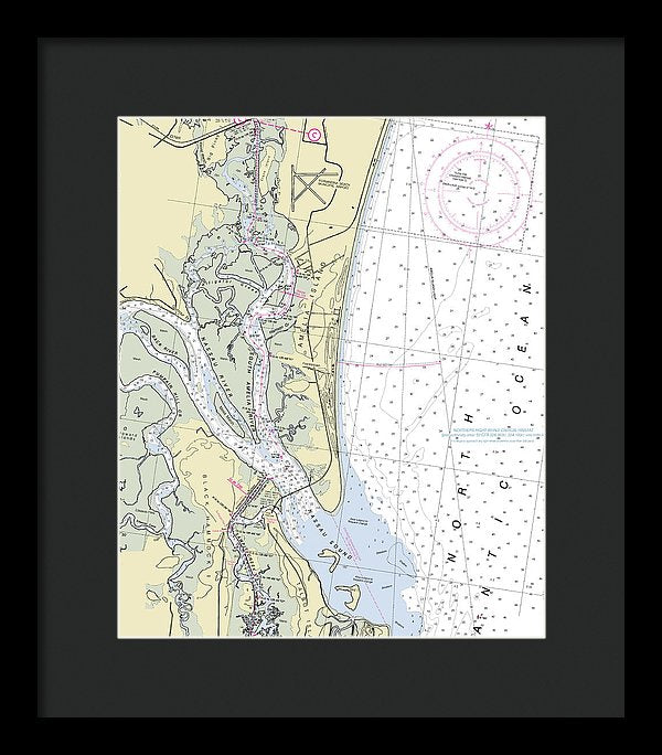 Amelia Island Florida Nautical Chart - Framed Print