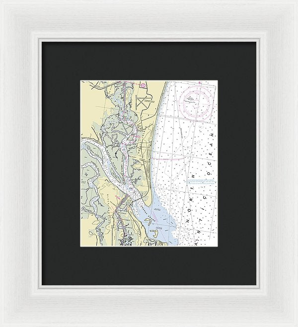 Amelia Island Florida Nautical Chart - Framed Print