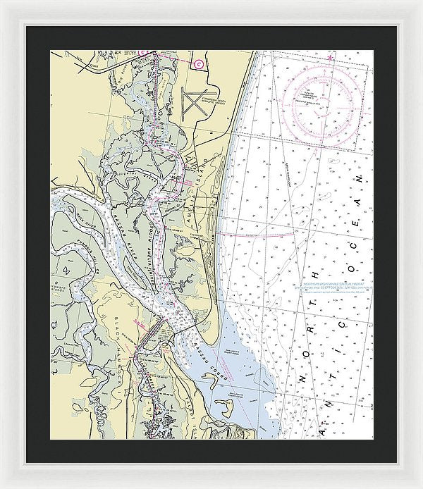 Amelia Island Florida Nautical Chart - Framed Print