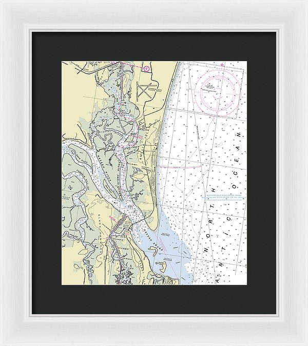 Amelia Island Florida Nautical Chart - Framed Print