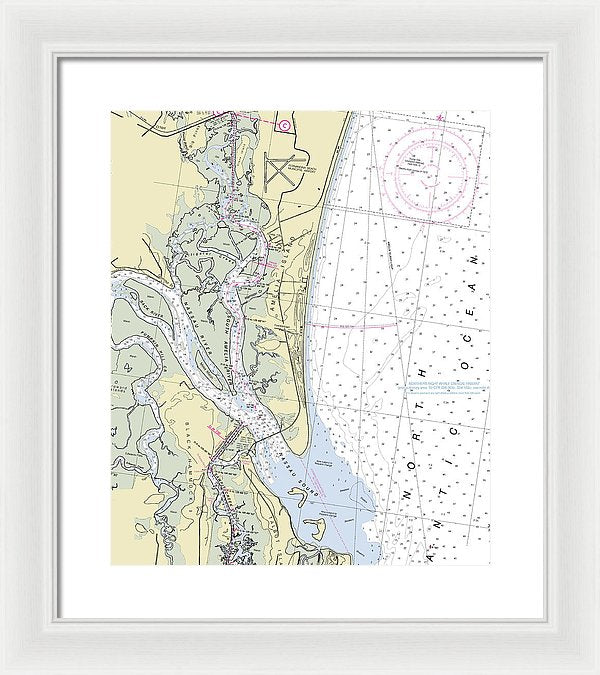 Amelia Island Florida Nautical Chart - Framed Print