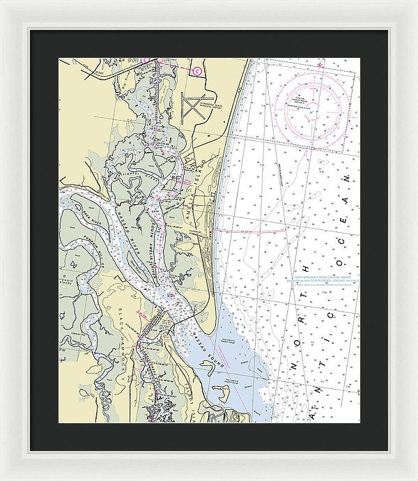 Amelia Island Florida Nautical Chart - Framed Print