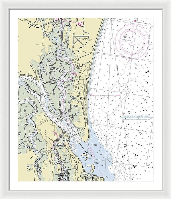 Amelia Island Florida Nautical Chart - Framed Print