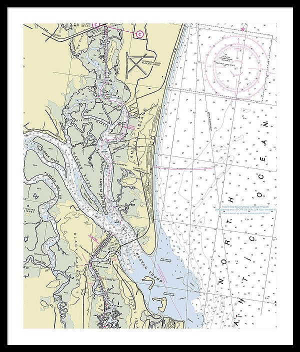 Amelia Island Florida Nautical Chart - Framed Print