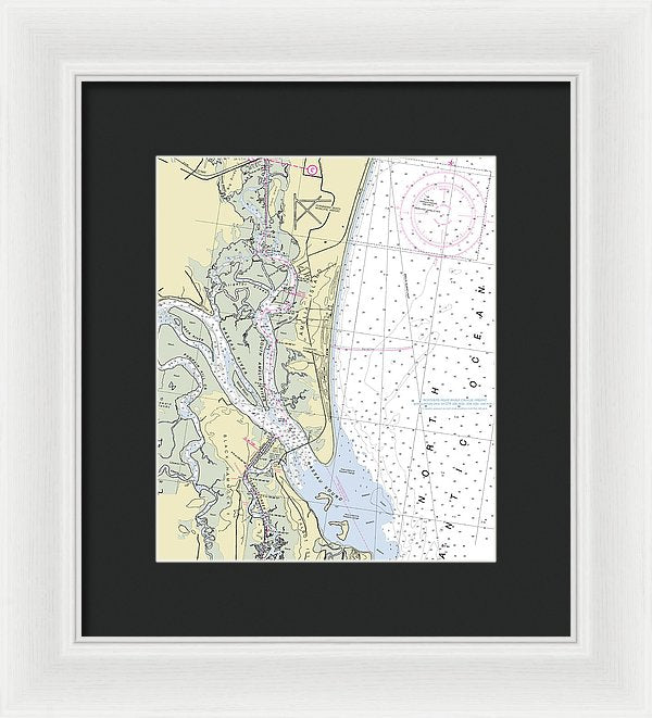 Amelia Island Florida Nautical Chart - Framed Print