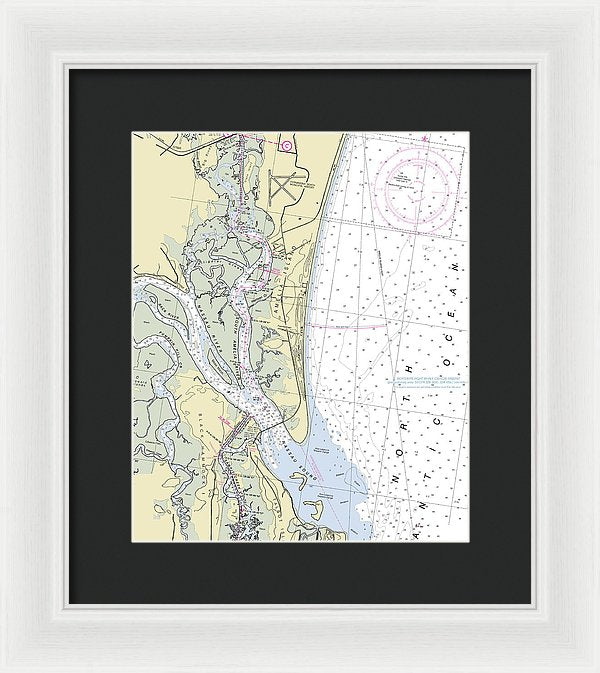 Amelia Island Florida Nautical Chart - Framed Print