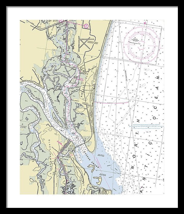 Amelia Island Florida Nautical Chart - Framed Print