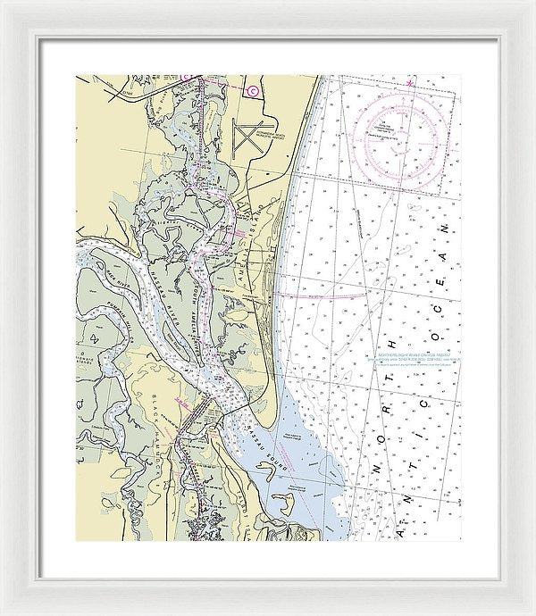 Amelia Island Florida Nautical Chart - Framed Print