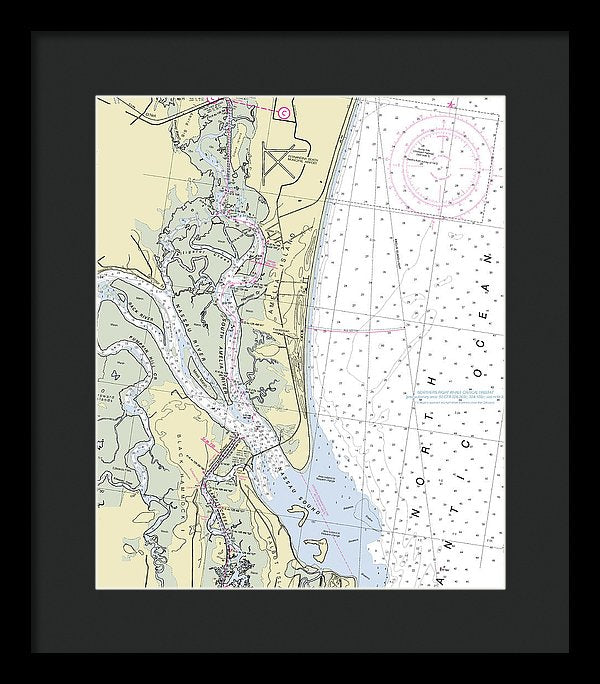 Amelia Island Florida Nautical Chart - Framed Print