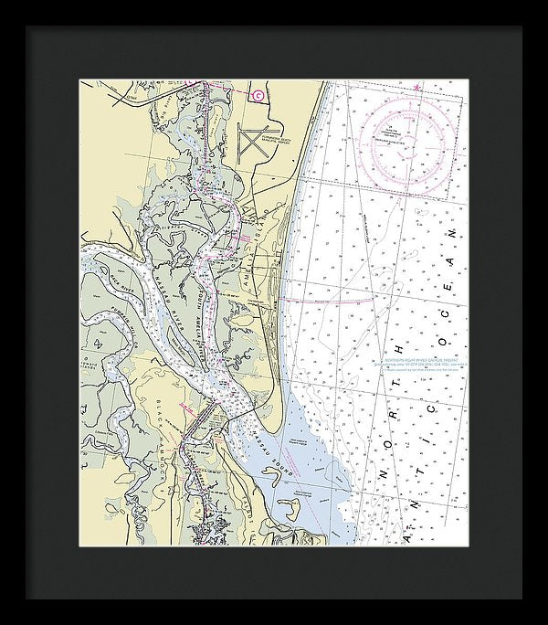 Amelia Island Florida Nautical Chart - Framed Print