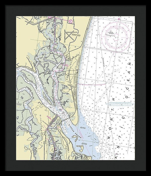 Amelia Island Florida Nautical Chart - Framed Print