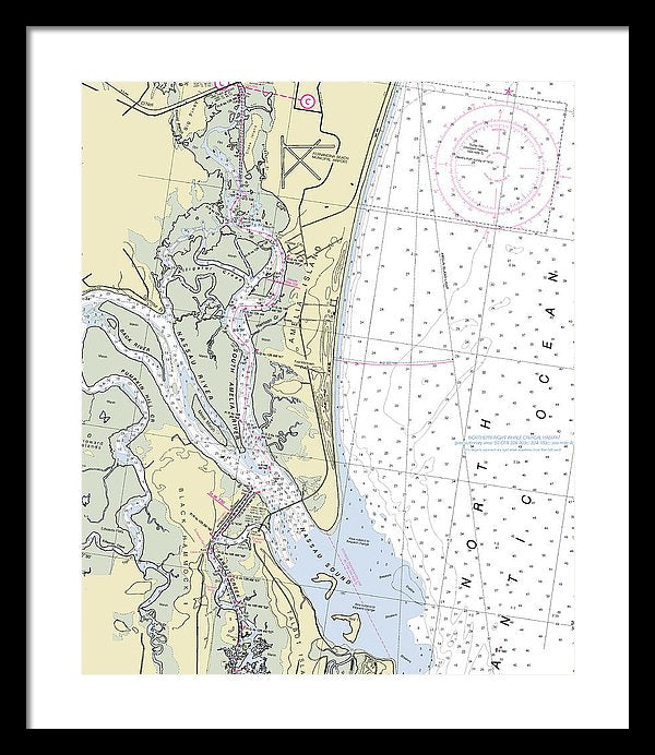 Amelia Island Florida Nautical Chart - Framed Print