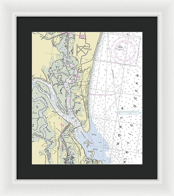 Amelia Island Florida Nautical Chart - Framed Print