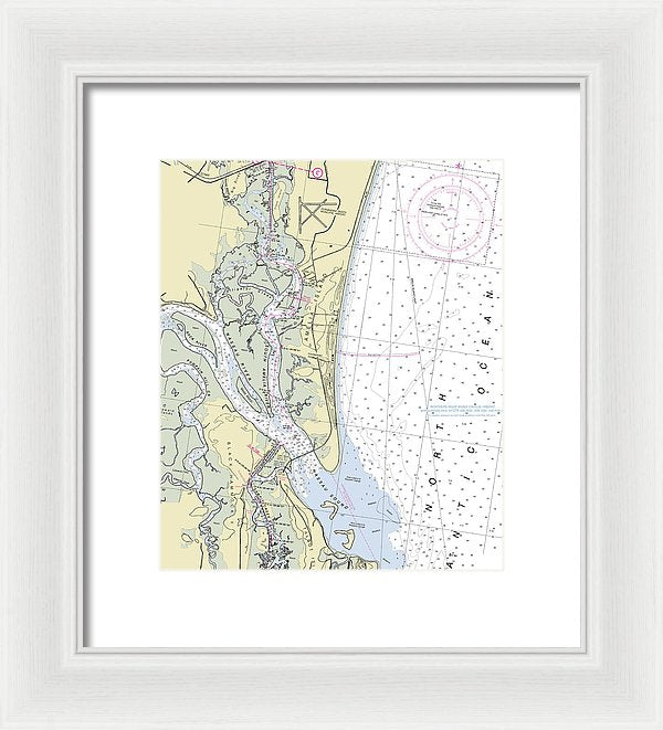 Amelia Island Florida Nautical Chart - Framed Print