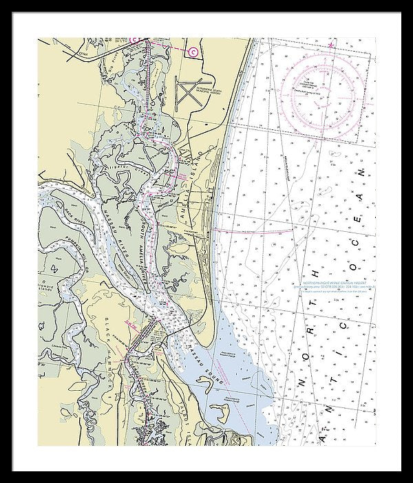 Amelia Island Florida Nautical Chart - Framed Print