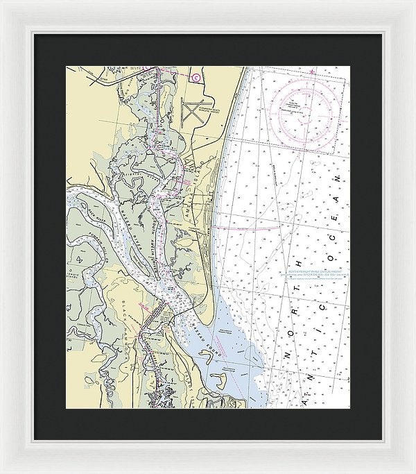 Amelia Island Florida Nautical Chart - Framed Print