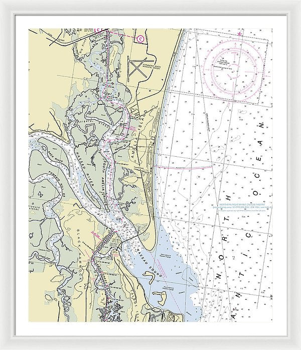 Amelia Island Florida Nautical Chart - Framed Print