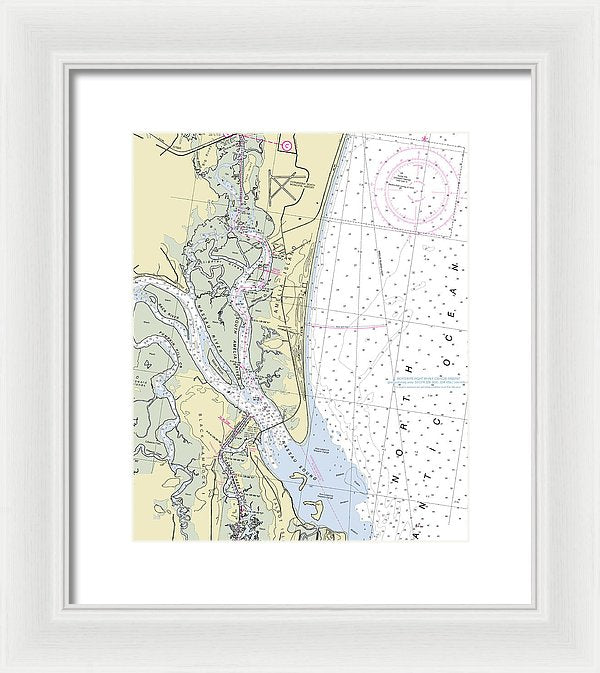 Amelia Island Florida Nautical Chart - Framed Print