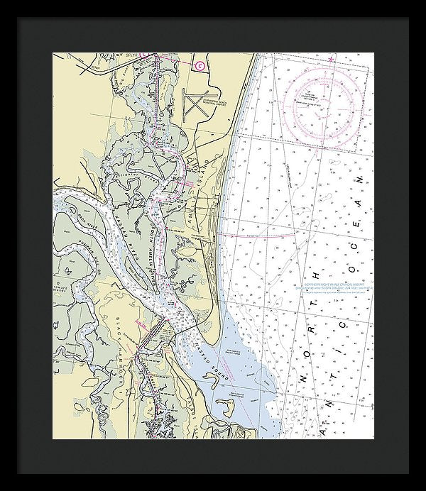 Amelia Island Florida Nautical Chart - Framed Print