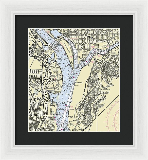 Anacostia Maryland Nautical Chart - Framed Print