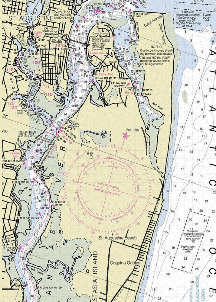 Anastasia Island Florida Nautical Chart - Puzzle