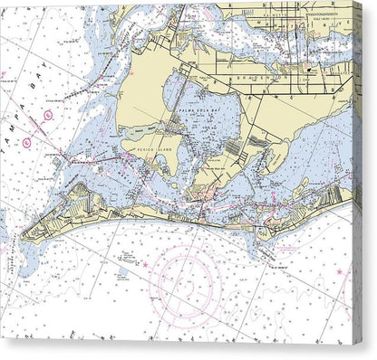 Anna Maria Island Florida Nautical Chart – 000" x 6 – Canvas Nautical Chart Print by SeaKoast
