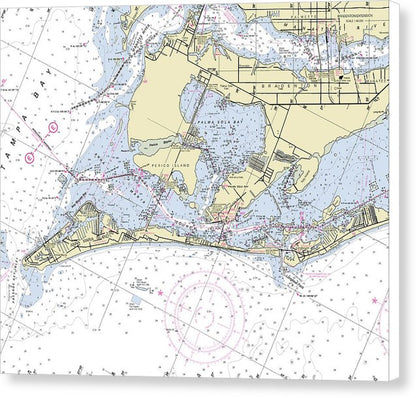 Anna Maria Island Florida Nautical Chart – 000" x 6 – Canvas Nautical Chart Print by SeaKoast