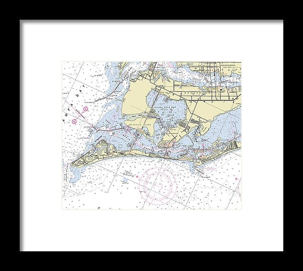 Anna Maria Island Florida Nautical Chart - Framed Print