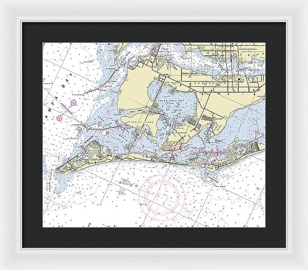 Anna Maria Island Florida Nautical Chart - Framed Print