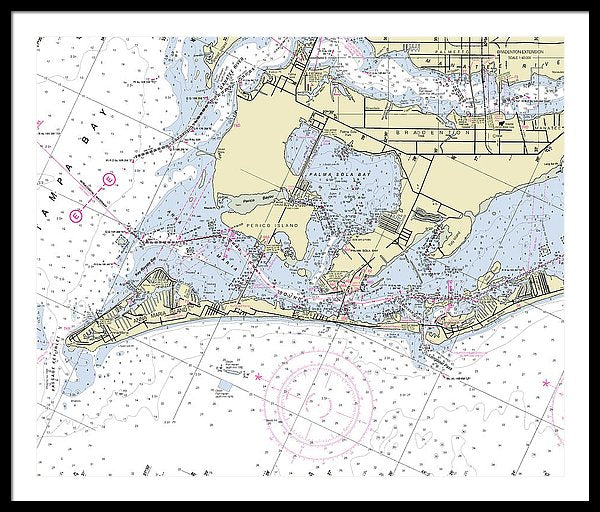 Anna Maria Island Florida Nautical Chart - Framed Print