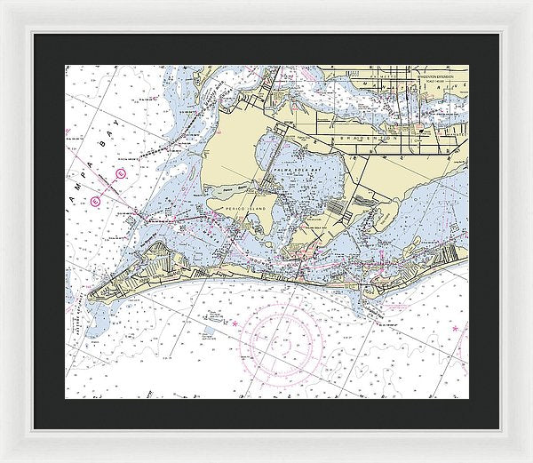 Anna Maria Island Florida Nautical Chart - Framed Print