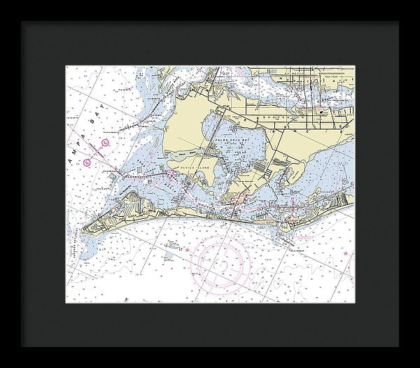 Anna Maria Island Florida Nautical Chart - Framed Print