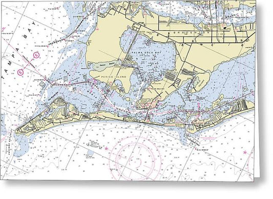 Anna Maria Island Florida Nautical Chart - Greeting Card