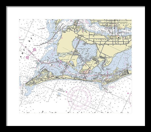 Anna Maria Island Florida Nautical Chart - Framed Print