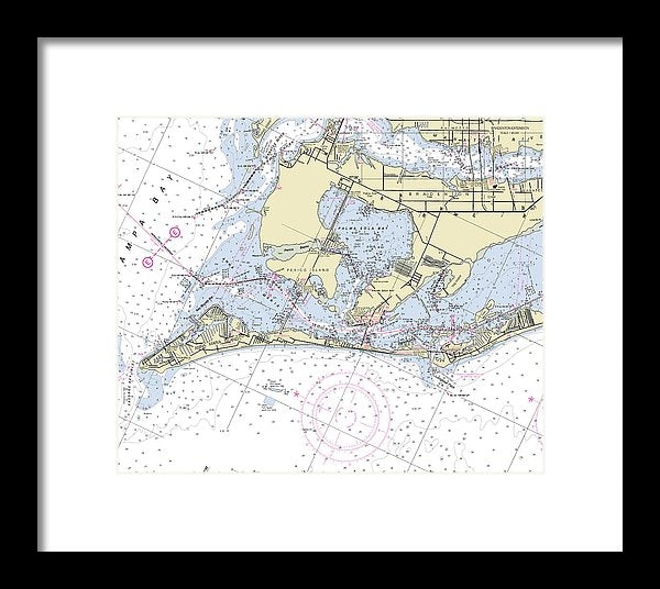 Anna Maria Island Florida Nautical Chart - Framed Print