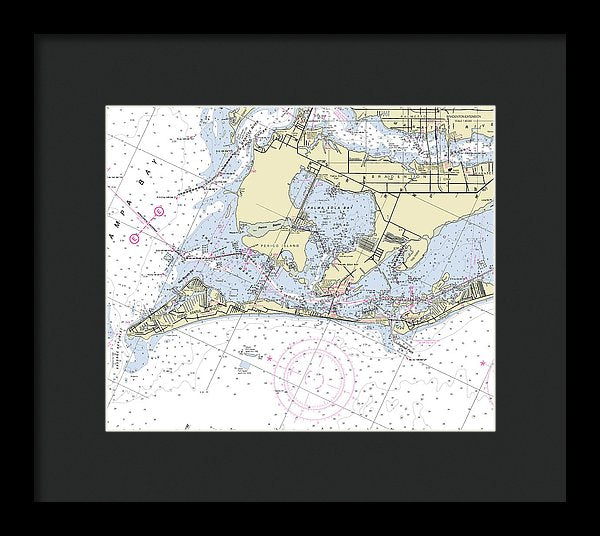 Anna Maria Island Florida Nautical Chart - Framed Print