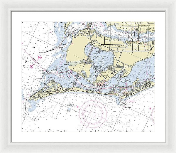 Anna Maria Island Florida Nautical Chart - Framed Print