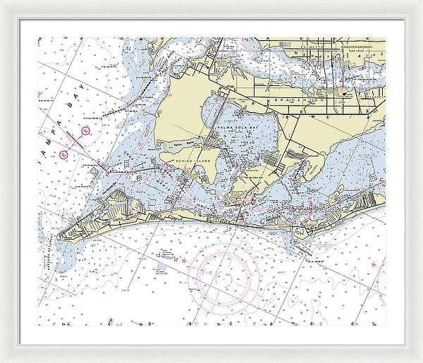 Anna Maria Island Florida Nautical Chart - Framed Print